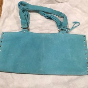 Blue suede bag